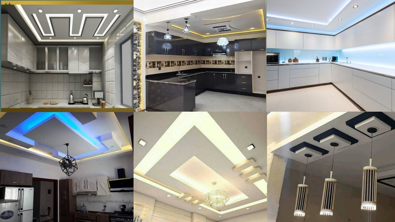 ديكورات جبس مطابخ 2022 سامبل_ تصاميم اسقف جبس بورد مطابخ_ kitchen gypsum  ceiling designs - YouTube