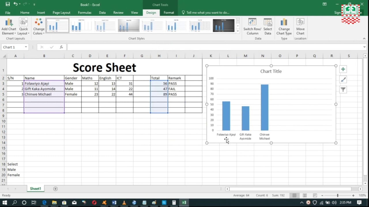 assign score to excel