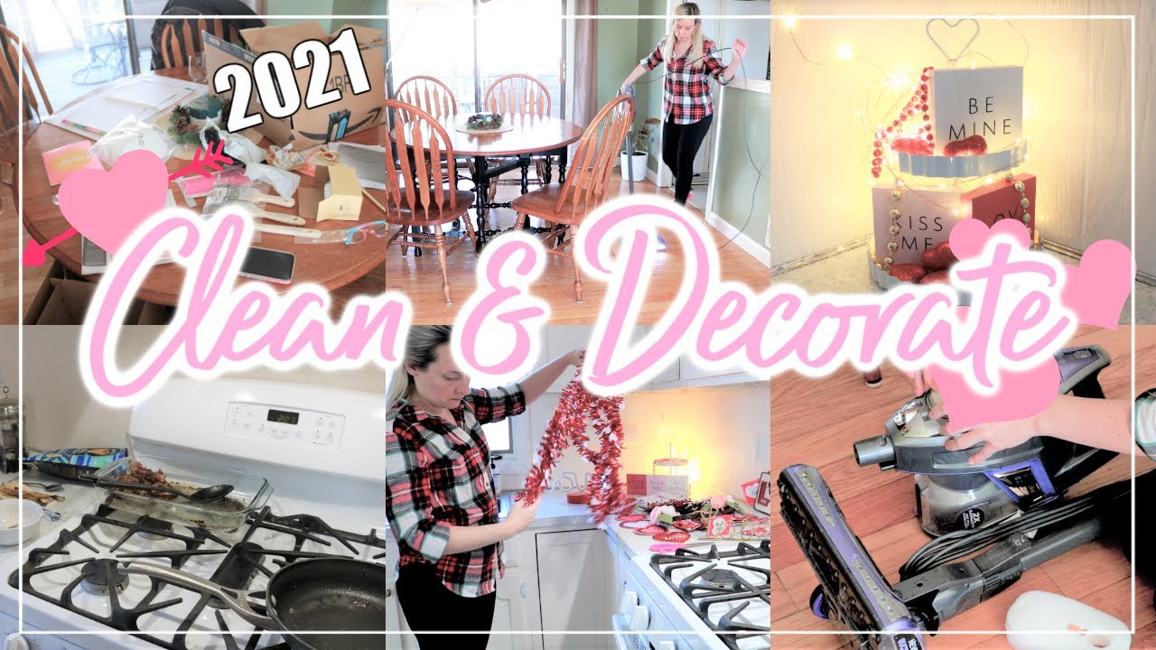 EXTREME SPEED CLEAN WITH ME 2021 | DECORATE FOR VALENTINE'S DAY | MESSY HOUSE CLEANING MOTIVATION