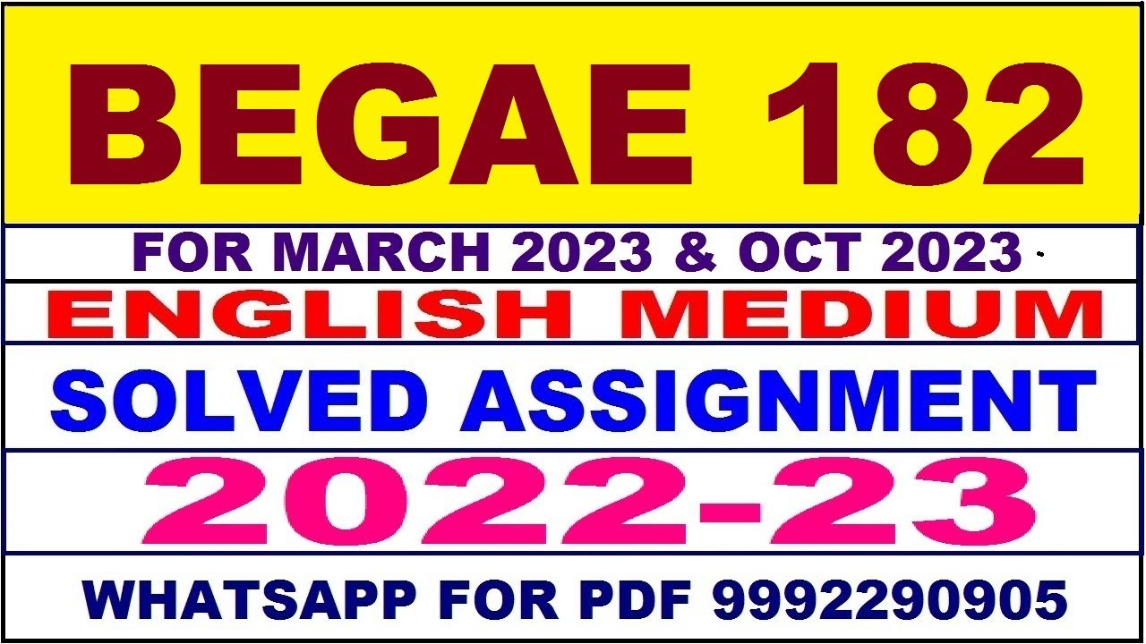 begae 182 solved assignment 2022 23 free