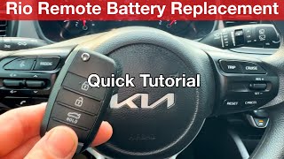 2023 Kia Rio Remote key fob battery replacement