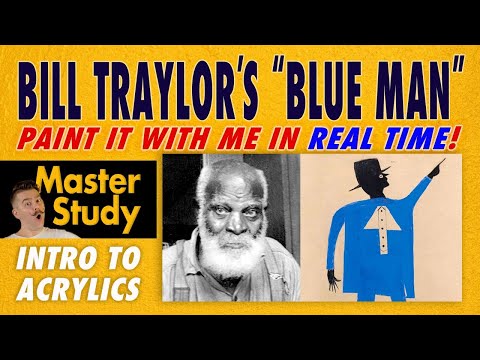 Paint Bill Traylor&rsquo;s “Blue Man” (ca. 1939-42)! – Master Study – Free Easy Intro to Acrylic Painting