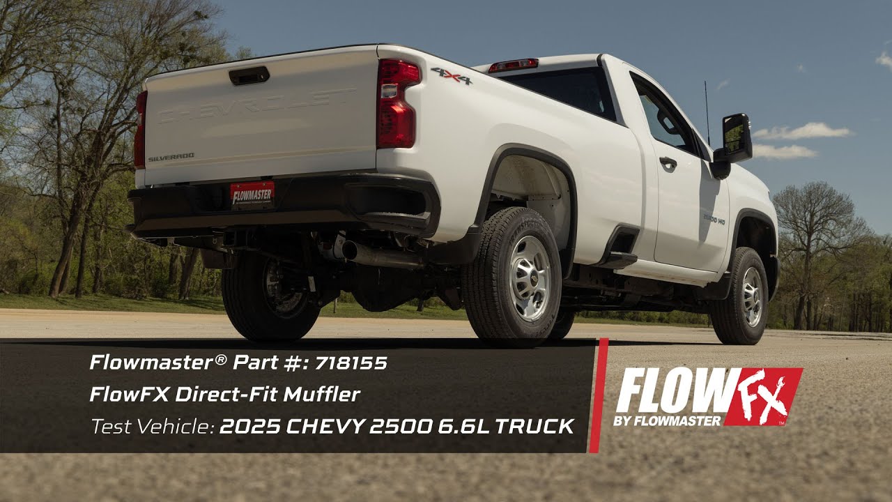 Flow FX Direct-Fit Muffler for 2020-2025 GM 2500HD – 3500HD 6.6L Gas Engine (718155)