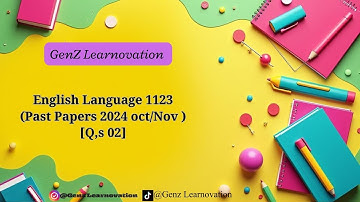 O Level English Language  1123 Paper 1 Question 2 | Top Tips for exams @Genz Learnovation 