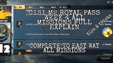 C1S1 M2 WEEK 4 ROYAL PASS ALL MISSIONS COMPLETELY EXPLAINED || M2 WEEK 4 MISSION EXPLAIN || BGMI