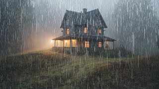 Heavy rain and thunder in the countryside to fall asleep quickly, sleep quickly in minutes
