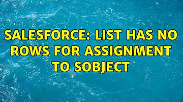 Salesforce: List has no rows for assignment to SObject (2 Solutions!!)