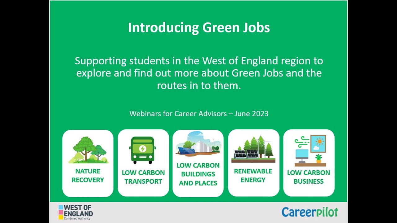 WECA Green Jobs inar for Career Advisors YouTube