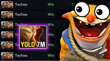 Can only one hero reach me to 6K MMR? Techies 7Mins Travel Boot Yolo Build!!