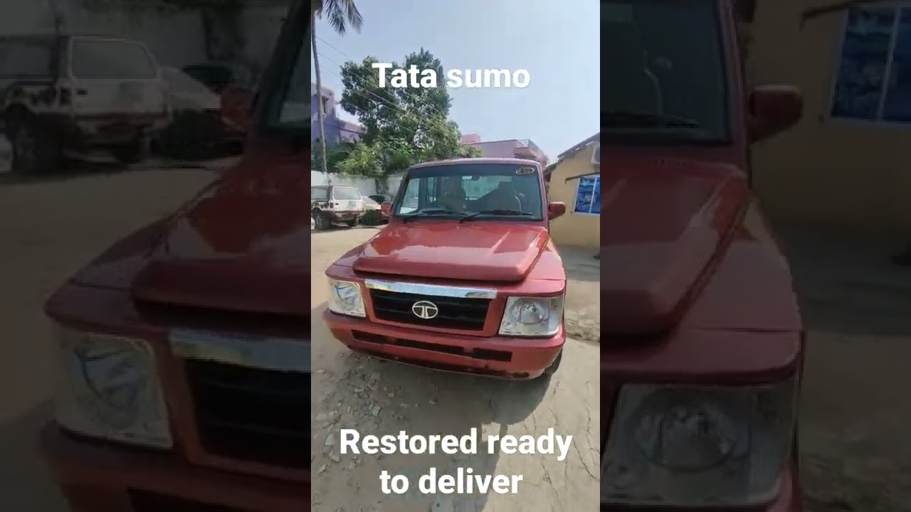 Tata sumo restored and with custom paint and brand sticker of Tata sumo gold