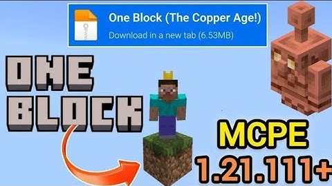 😍ONE BLOCK DOWNLOAD FOR MINECRAFT BEDROCK/PE 1.21.111+ (COPPER AGE UPDATE)   ||