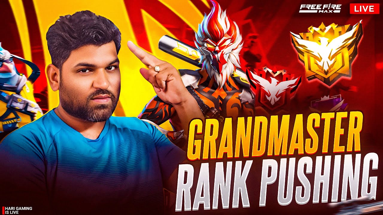 TOP ONE GRAND MASTER RANK PUSH IN TELUGU 🔴HARI IS LIVE #ff # ...