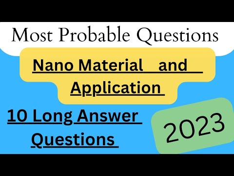 Important Cum Guess Questions//Nano Materials and Applications//10 questions //The Physics Family