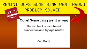 How To Solve Remini App "Oops Something Went Wrong" Problem
