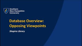 Famous Opposing Viewpoints Database Overview Profile