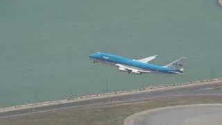 Best plane spotting location at hong kong airport. klm 747 take off