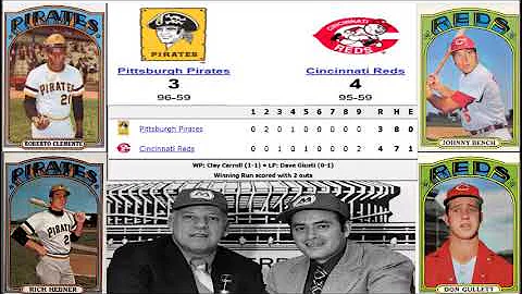 Oct11 1972 NLCS Game 5 Pirates at Reds Clemente's ...