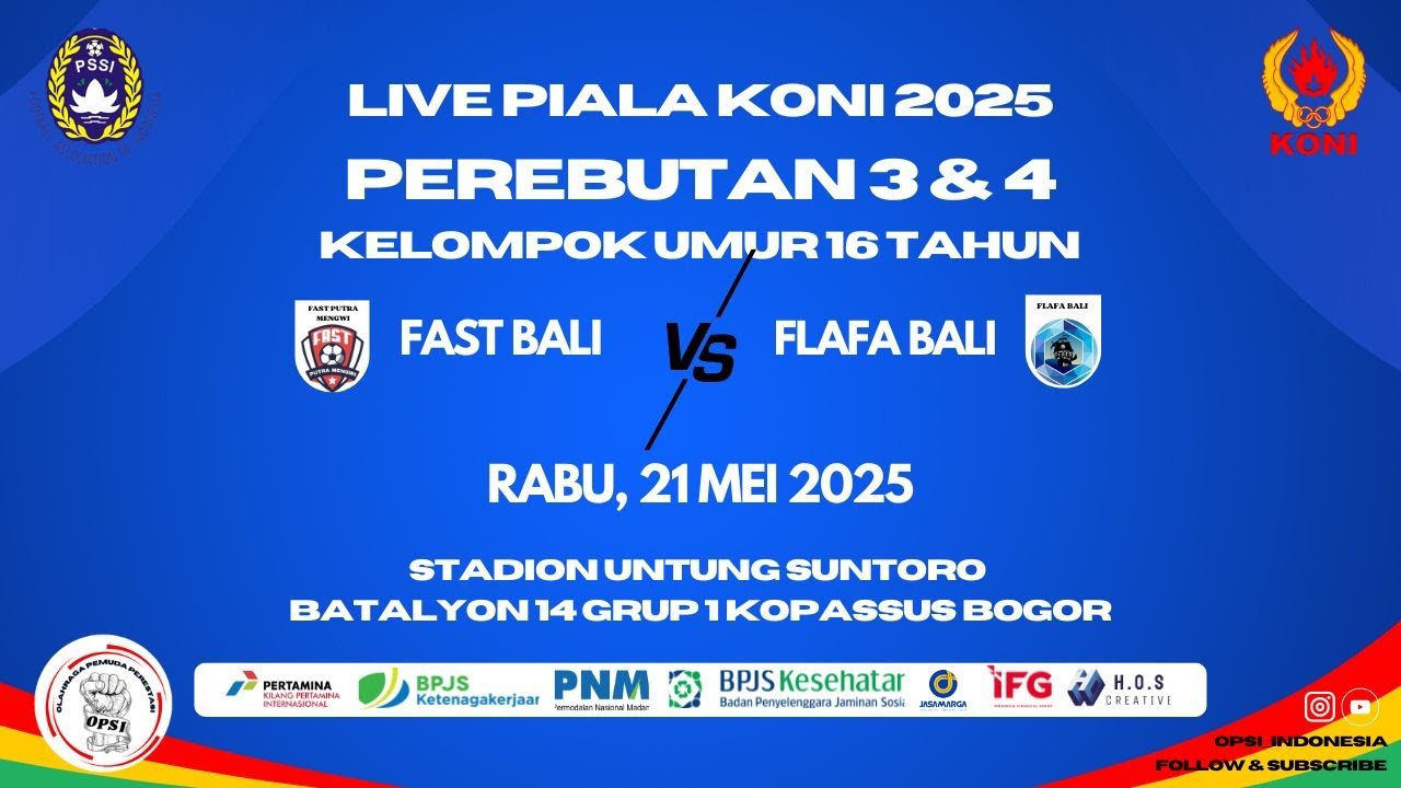 Live Streaming - Perebutan peringkat 3 dan 4 - KU-16 (FAST BALI vs ...