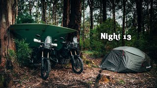 Camping from my Motorcycle in the Wilderness | Nature ASMR | Not Solo
