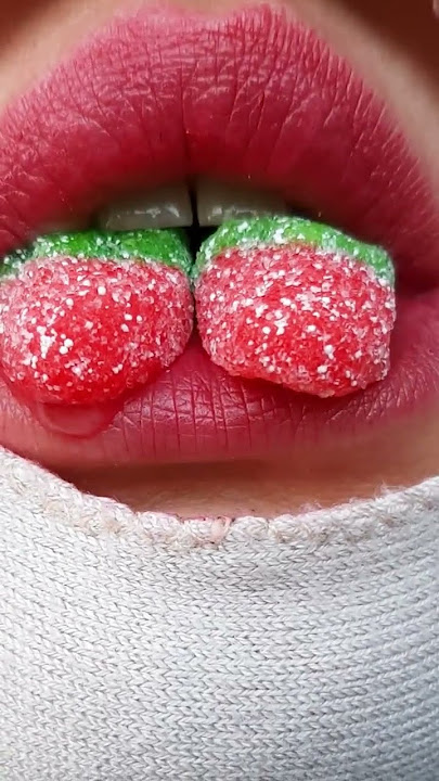 tiktok mashup 2023 - asmr KOHAKUTO STRAWBERRY JELLY CANDY eating sounds