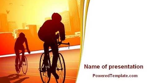 Bicycle Racing In Sunset PowerPoint Template by PoweredTemplate.com