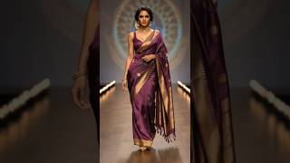 Modeling Lady With Purple Saree