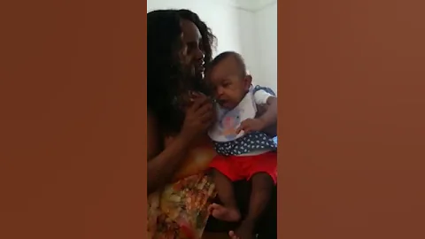 Shania talking one day before she turned 6 month