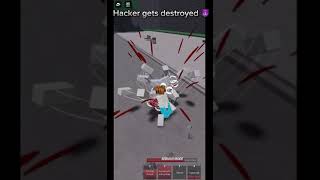 Gurrilla DESTROYS hacker #thestrongestbattlegrounds #roblox #robloxedit