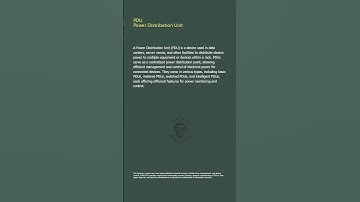 PDU - Power Distribution Unit - Security+