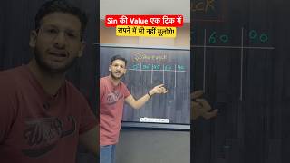 Sinθ ki Value Trick #shorts #sinevalue #mathstricks #education #tipsandtricks #trignomentrytricks