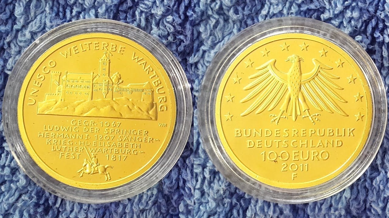 Day 10 100 Euro Gold UNESCO World Heritage Wartburg Germany 2011