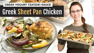 Greek Sheet Pan Chicken with Tzatziki