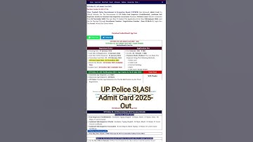 UP Police SI, ASI Admit Card 2025- Out #shorts #govtjobs #sarkariexam #police #uppolice