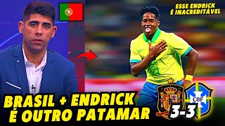 TV DA EUROPA FOI AO DELÍRIO COM ENDRICK ! ESPANHA 3x3 BRASIL