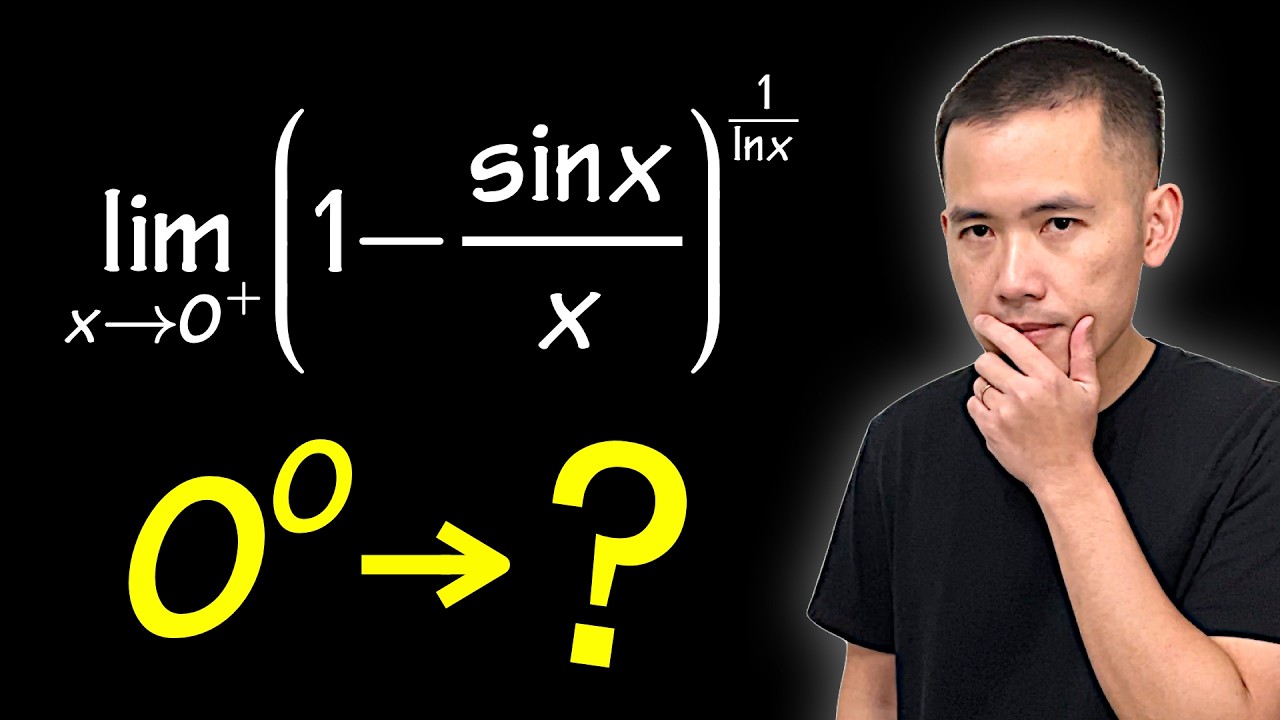 0^0不定形式的極限會給我們什麼答案呢? Limit of (1-sin(x)/x)^(1/ln(x))