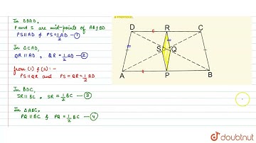 In the adjoining figure, ABCD is a trapezium in which AB||DC and AD = BC. If P, Q, R, S be respe...