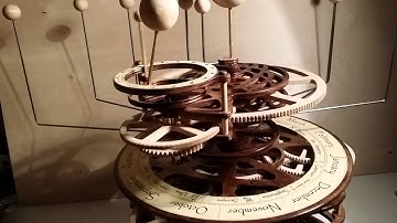 Nine planet wooden orrery
