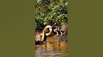 The buffalo was completely subdued by the python #youtubeshorts #bigpython #giantpython #pythonsnake