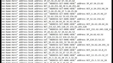 Subnetsnwgroup.org online tool that generates CLI Scripts for Juniper SRX address book/set