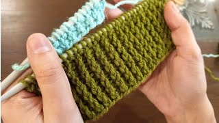 Easy Knitting Border | Simple & Easy 1 Row Repeat Border | Easy Knit Stitch Patterns for Beginners