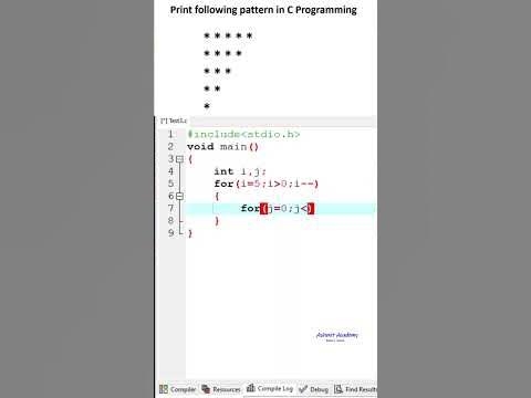 Printing star pattern 2 using C Programming - YouTube