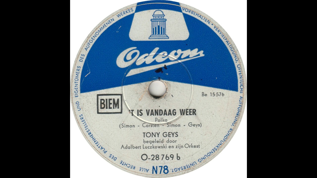Tony Geys-  'T Is Vandaag Weer
