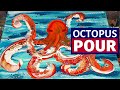Chameleon Cells on OCTOPUS??? 😱😆 BIG Canvas Pour! Acrylic Pour Painting Technique for Beginners
