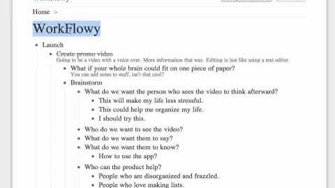 How to use WorkFlowy