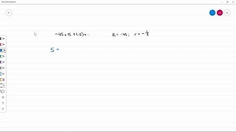 Find the sum of each infinite geometric series, if possible. See Examples 7 and 8. -45+15+(-5)+…