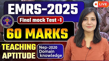 EMRS-2025 || TEACHING APTITUDE MARATHON  TEACHING APTITUDE CLASS- 7EMRS 2025 TGT PGT EMRS EMRS 2025