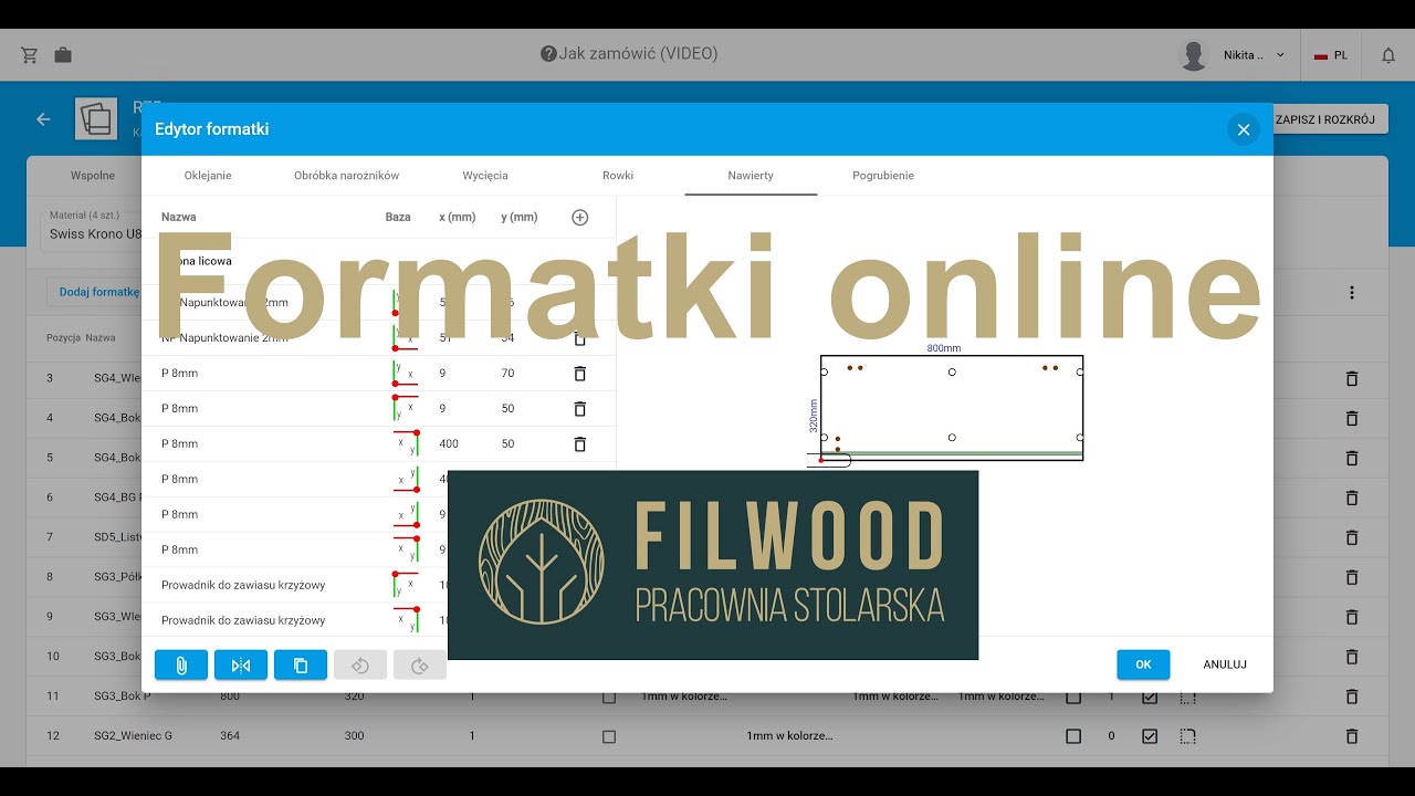 Zamówienie formatek online