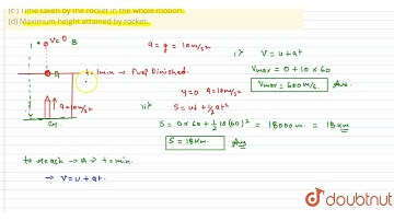 A rocket is fired vertically up from the ground with an acceleration 10 m//s^(2). If its fuel is...