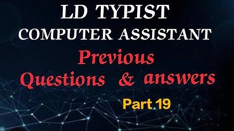 LD TYPIST - TYPEWRITER IMPORTANT PREV QUE & ANS #masteringedutech #ldtypist #psc