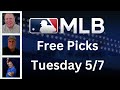 Win Big With MLB Free Picks For Tuesday 5/7/24 On The Wise Guys Sports Show | Picks And Parlays